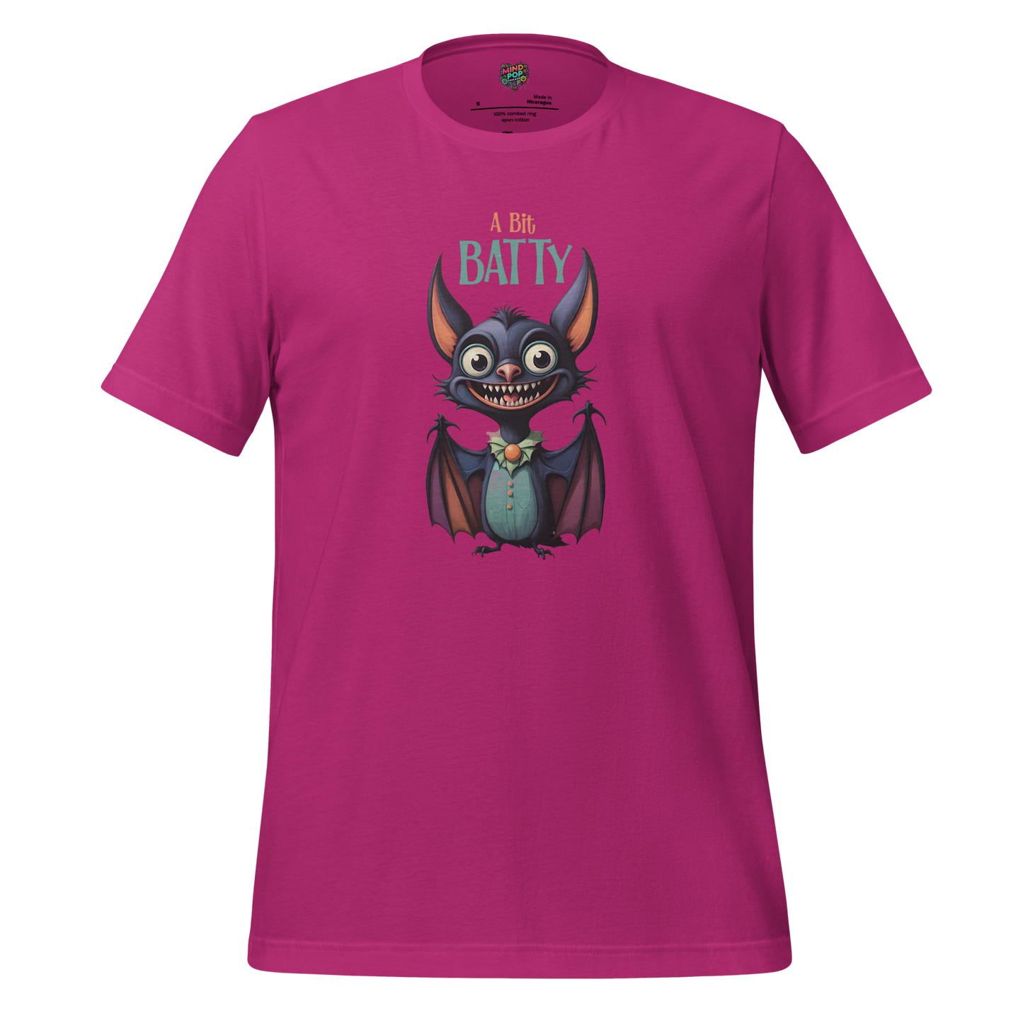 A Bit Batty Graphic Tee — Cute Goth Bat Shirt Berry