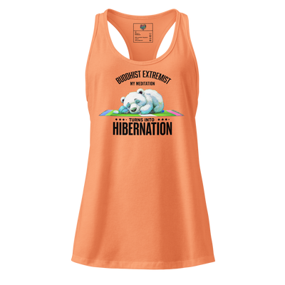 Buddhist Extremist fitted racerback tank top Light Orange