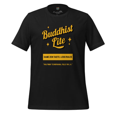 Buddhist Lite Graphic Tee — Funny Meditation Shirt Vintage Black