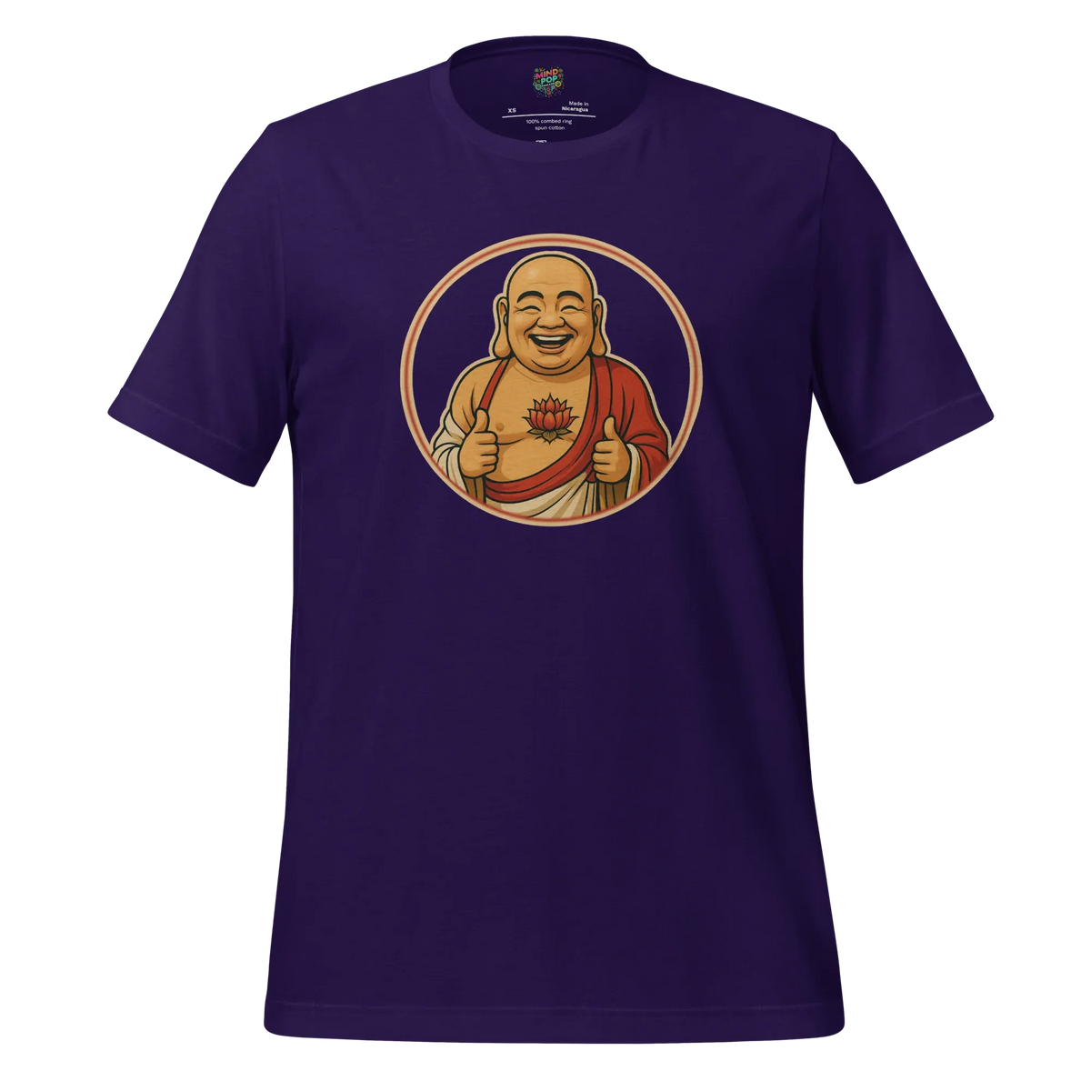Buddy Buddha - Thumbs Up Zen Graphic Tee in Team Purple
