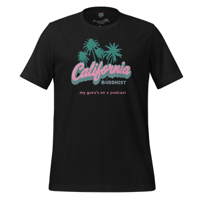 California Buddhist Surf Tee — Retro West Coast Vibe Vintage Black