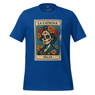 Day of the Dead Vintage Mexican La Catrina Lotería Shirt True Royal