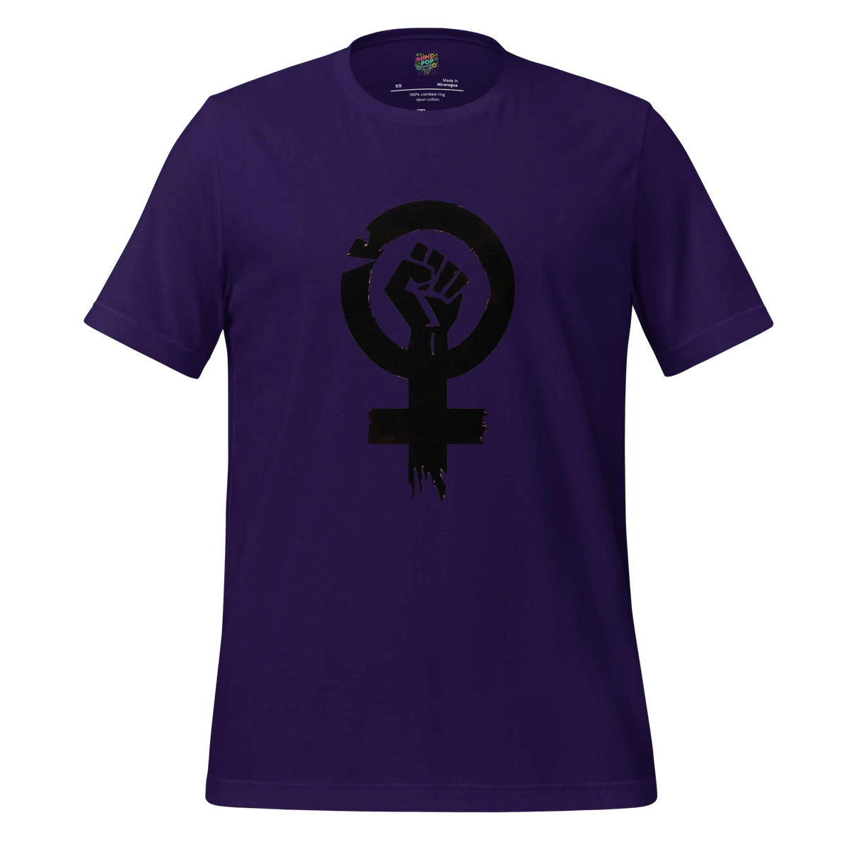 Feminist Symbol - Vintage Protest Graphic Tee in Team Purple
