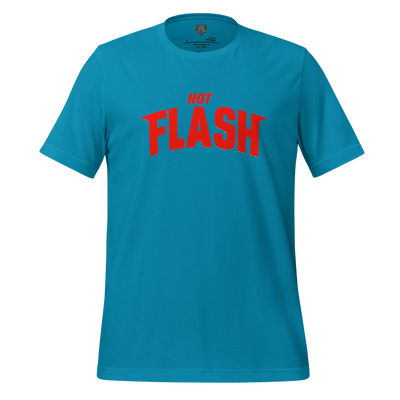 Hot Flash Graphic Tee — Funny Menopause Humor Aqua