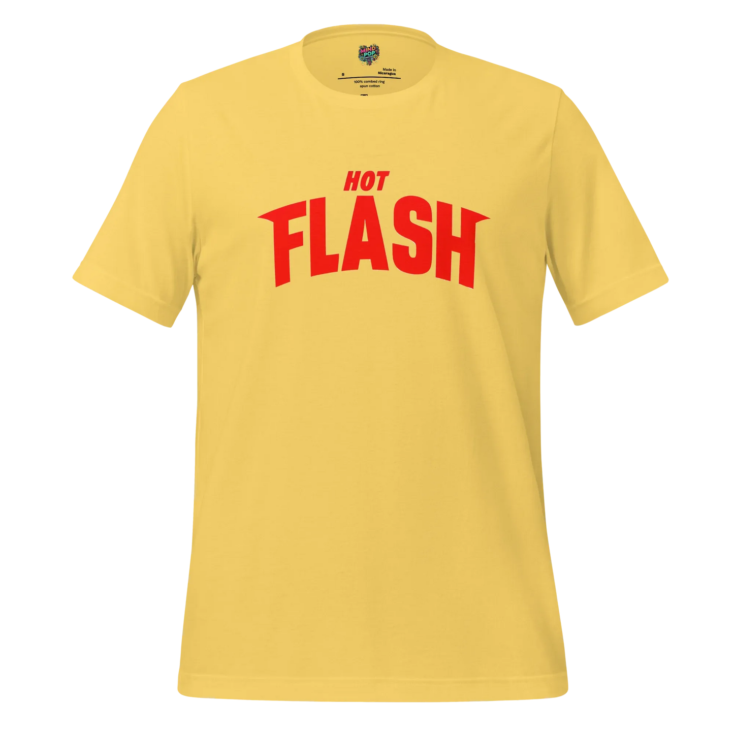 Hot Flash Graphic Tee — Funny Menopause Humor Yellow