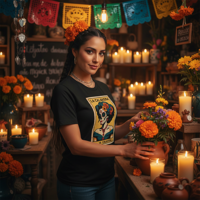 La Dama Azul No.14 Loteria - Mexican Folk Graphic Tee