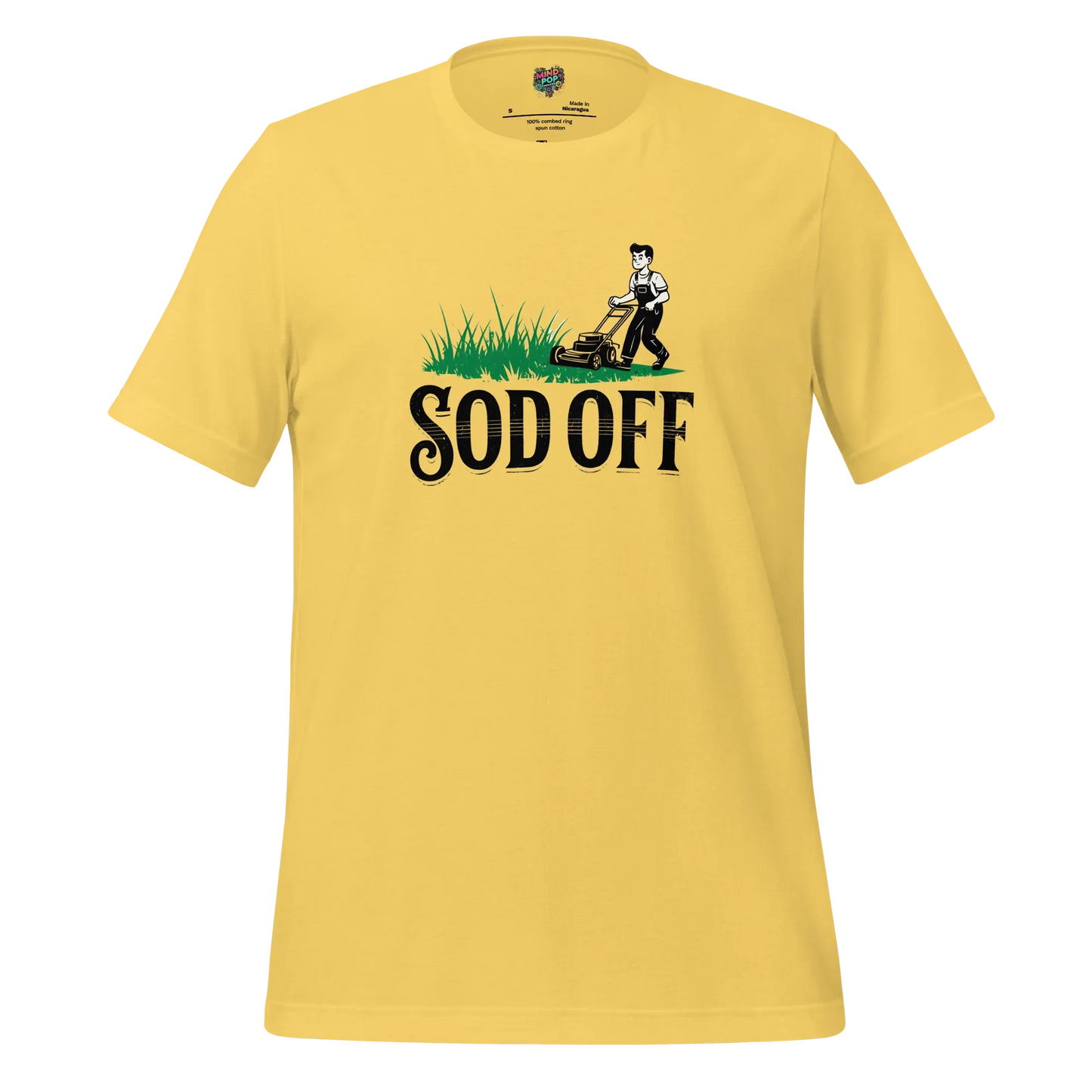 Sod Off Lawncare Graphic Tee in Yellow