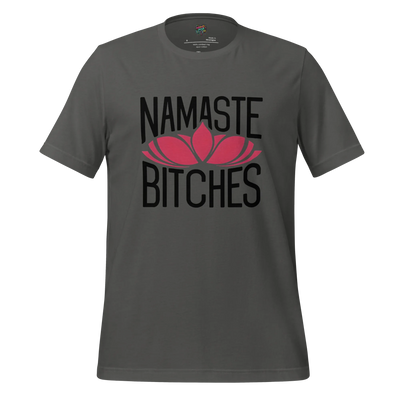 Namaste Bitches Lotus Tee — Sarcastic Yoga Shirt Asphalt