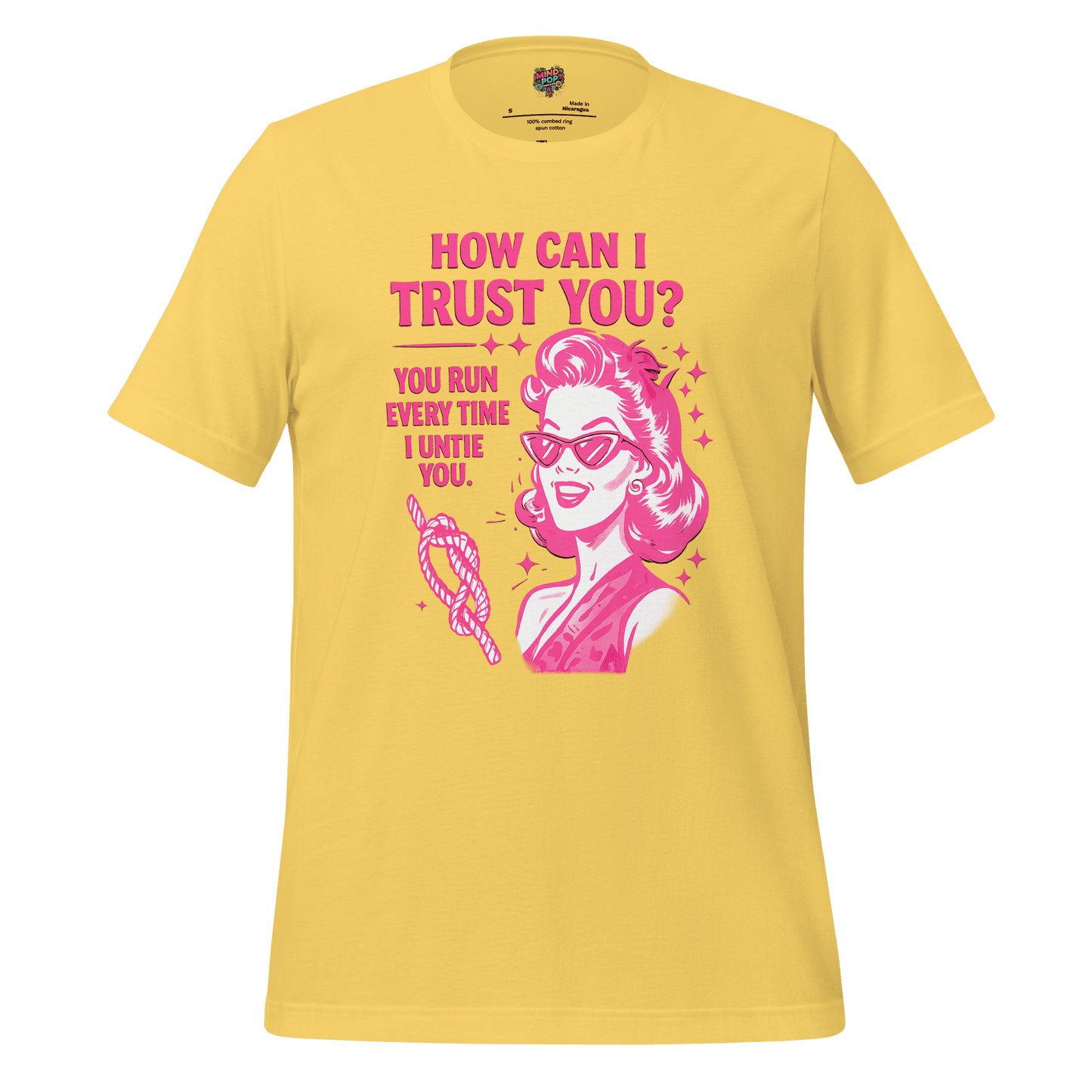 How Can I Trust You Shirt – Retro Sarcastic Graphic Tee Yellow