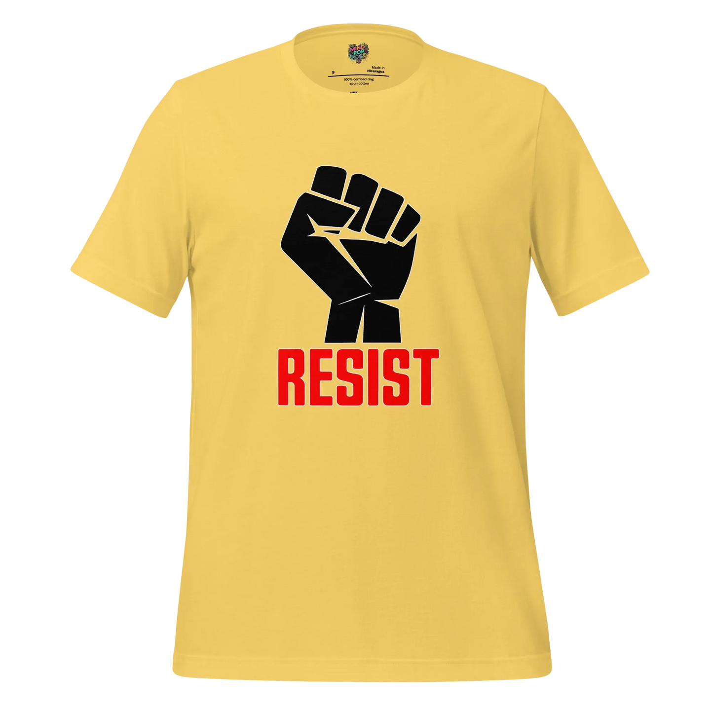 Resist Fist Graphic Tee — Political Protest Shirt Yellow