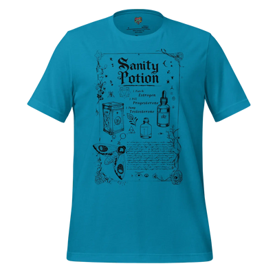 Sanity Potion Spell Book Shirt Aqua