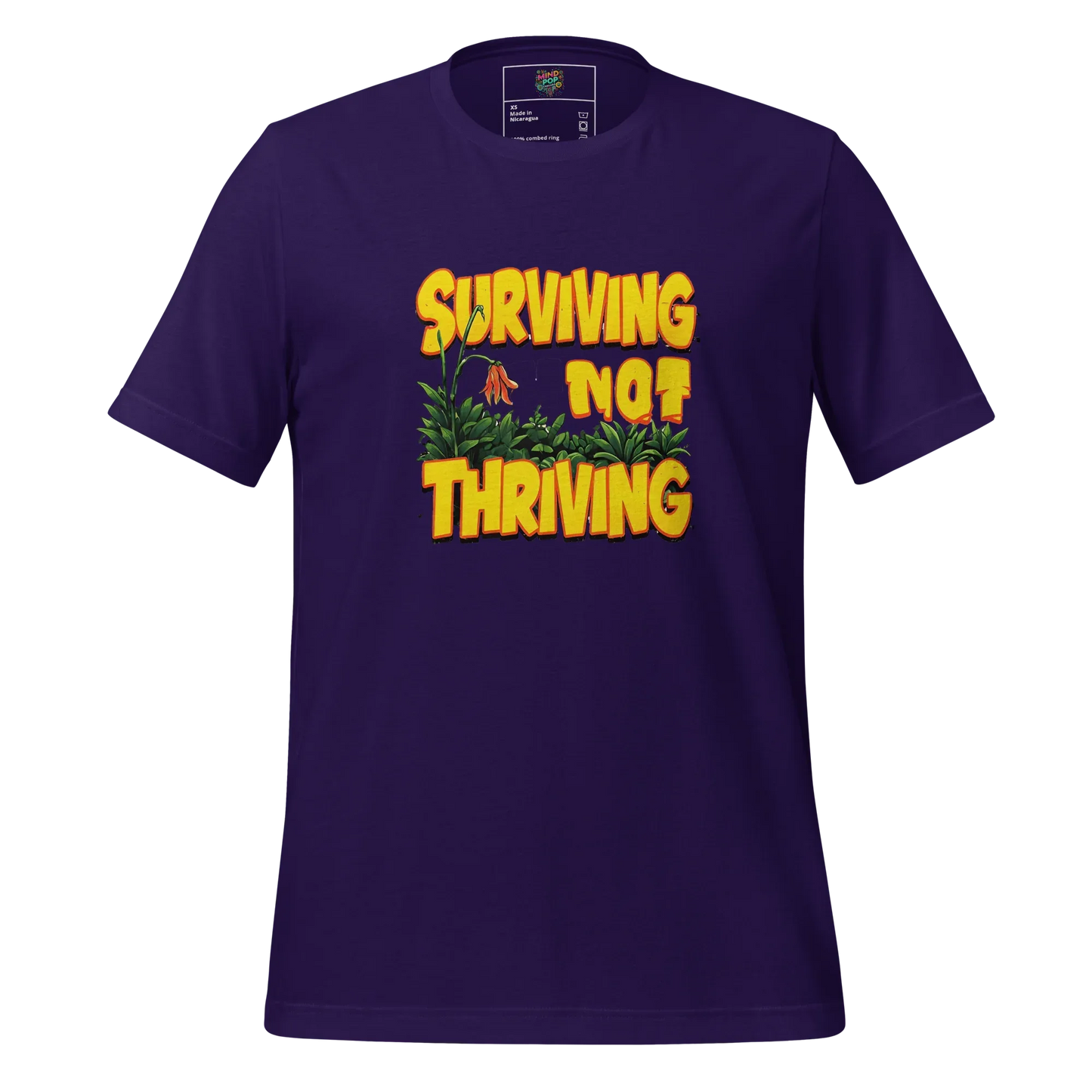 Surviving Not Thriving - Relatable Humor Graphic Tee in Team Purple