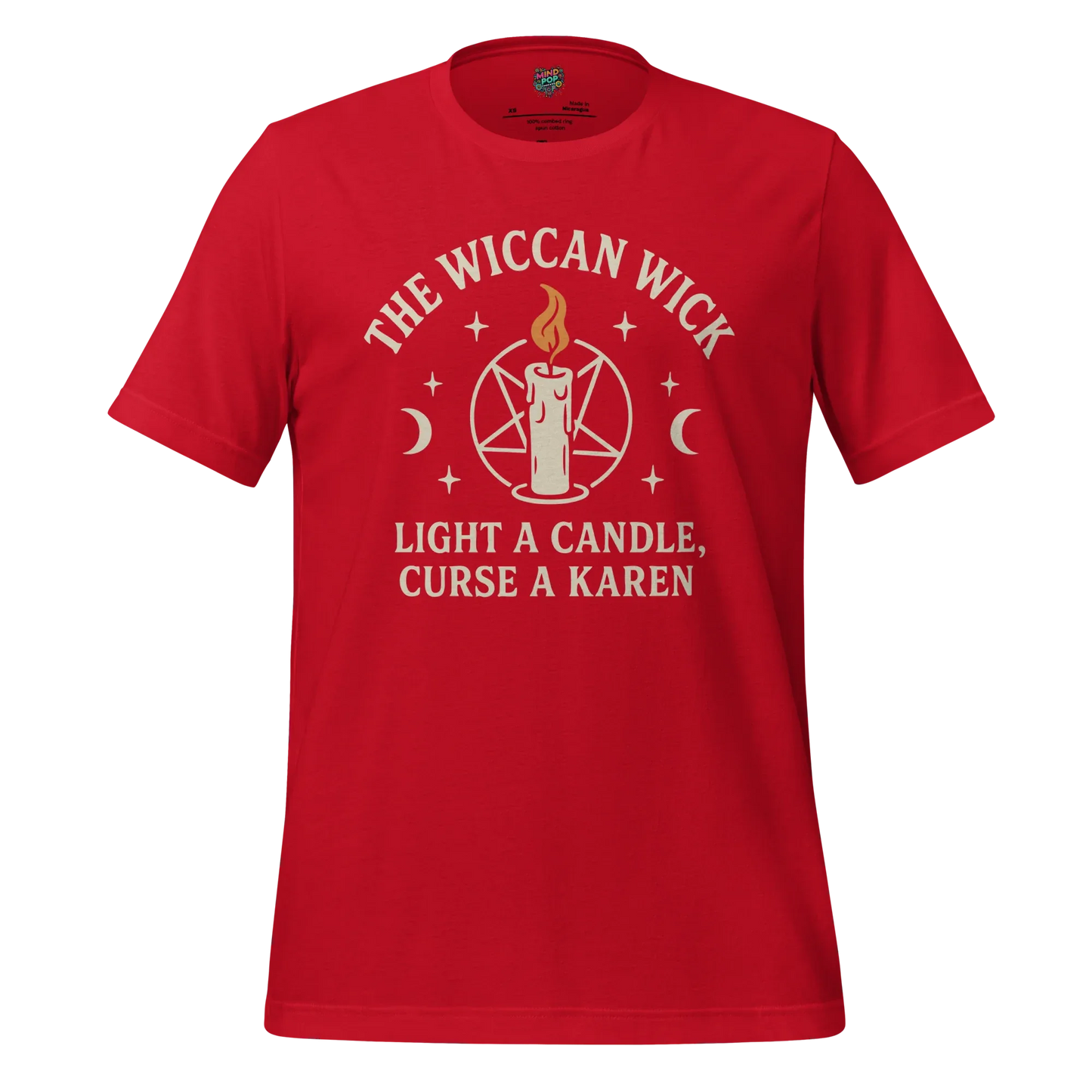 The Wiccan Wick Candle Cult Tee — Witchy Humor Shirt Red