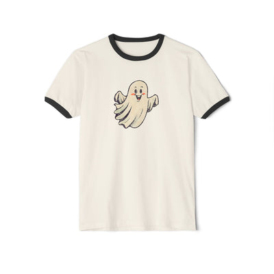 Vintage Ghost Ringer T-Shirt Natural Black
