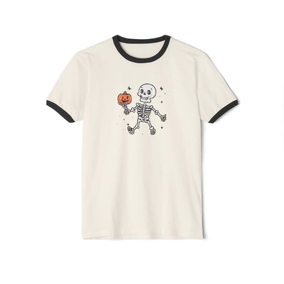 Vintage Skeleton Hamlet Ringer T-Shirt Natural Black