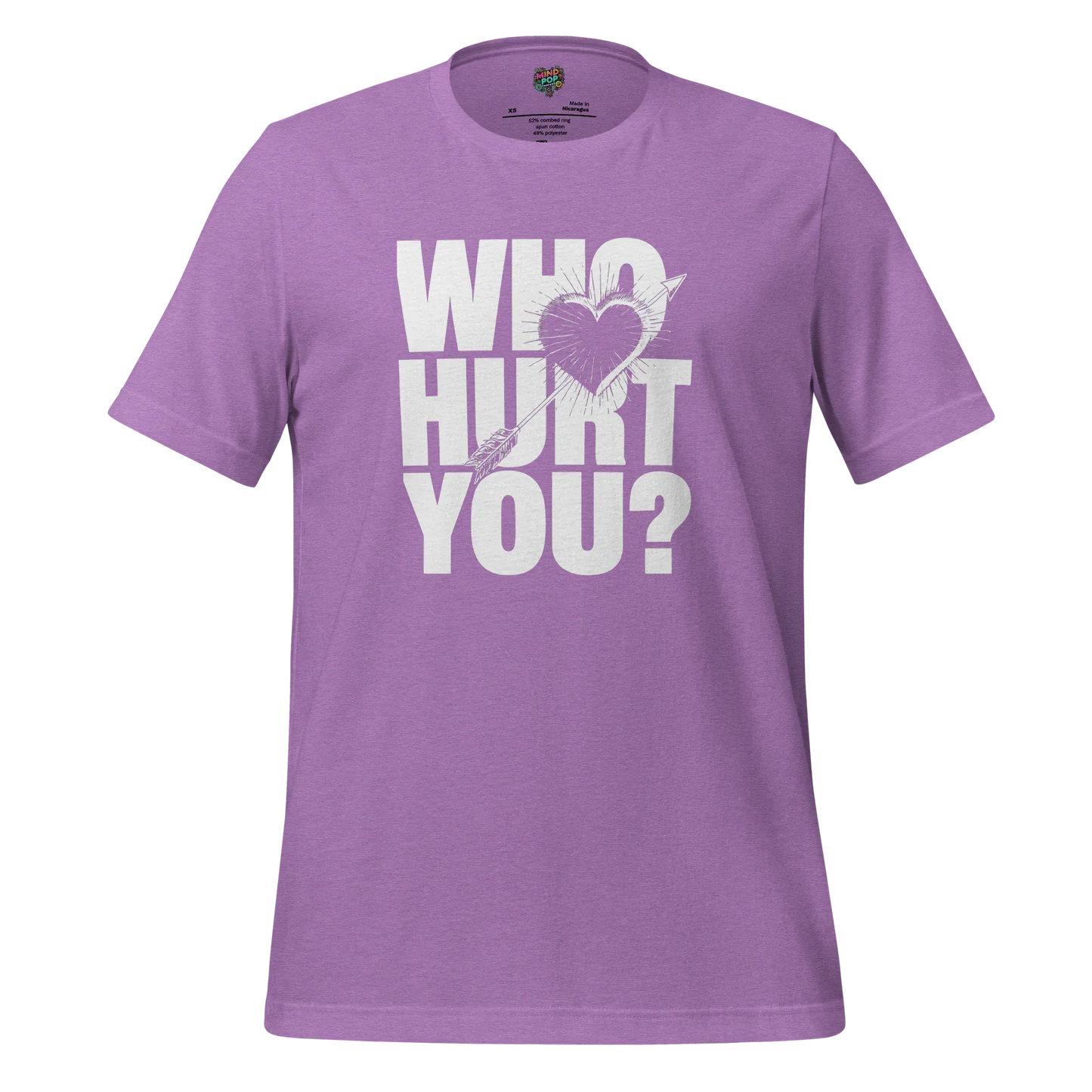 Who Hurt You - Dark Humor Tee Heather Team Purple