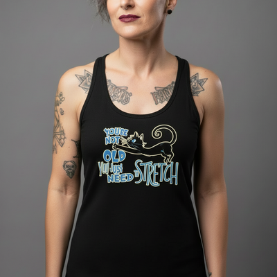 You're Not Old (Dr. Seuss Style) fitted racerback tank top Black