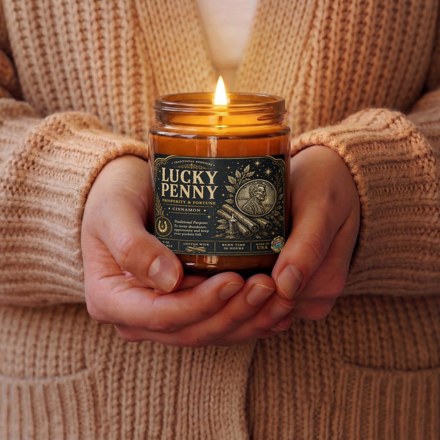Lucky Penny Amber jar soy candle