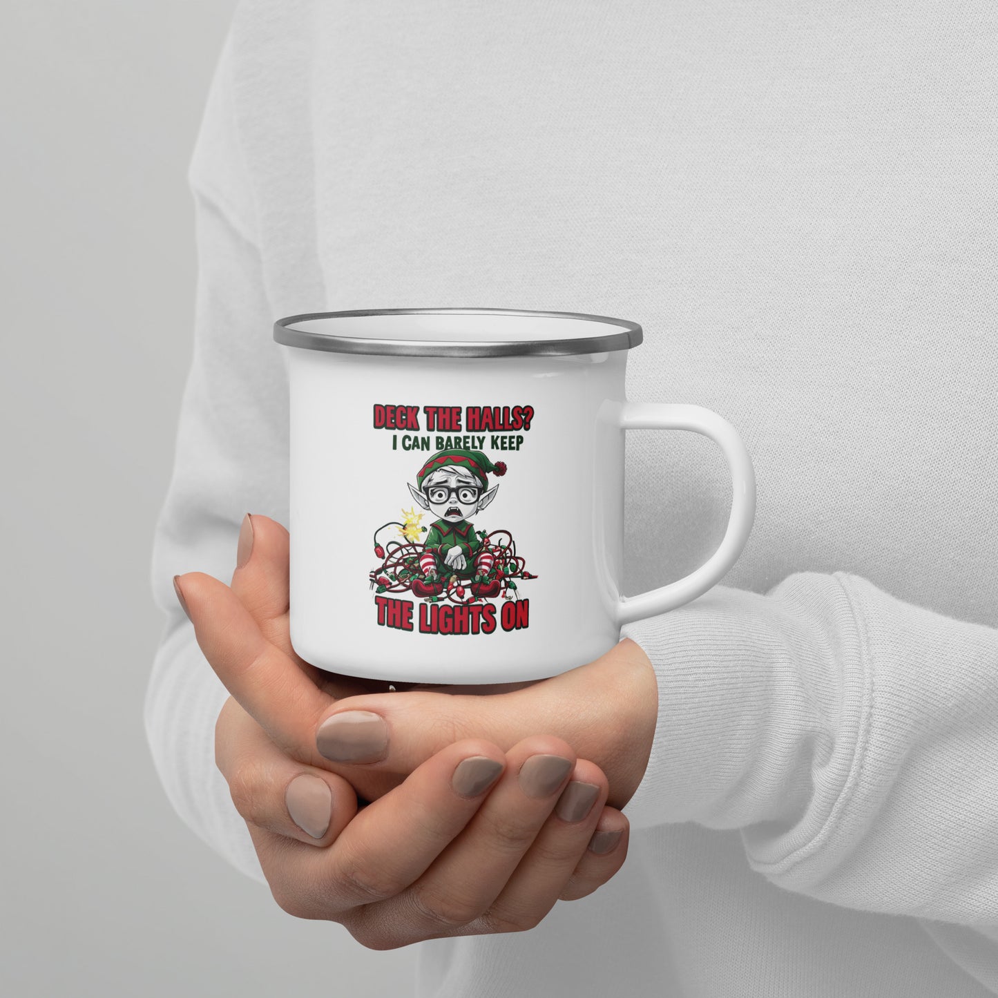 Deck the Halls Funny Christmas Elf Camp Mug