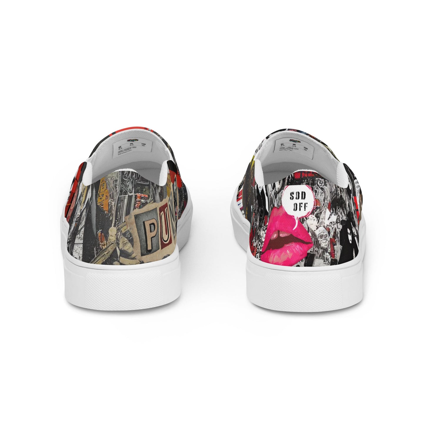 Rebel Before Ruin Men’s Slip-On Skater Sneakers – Punk Canvas Shoes