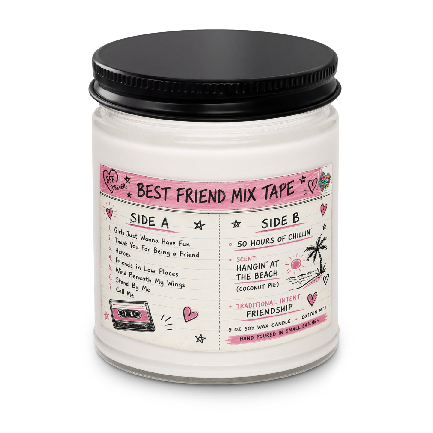 Best Friend Mix Tape Scented soy candle - accessories - MindPop Threads