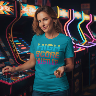 high score hustler video game woman game over gear