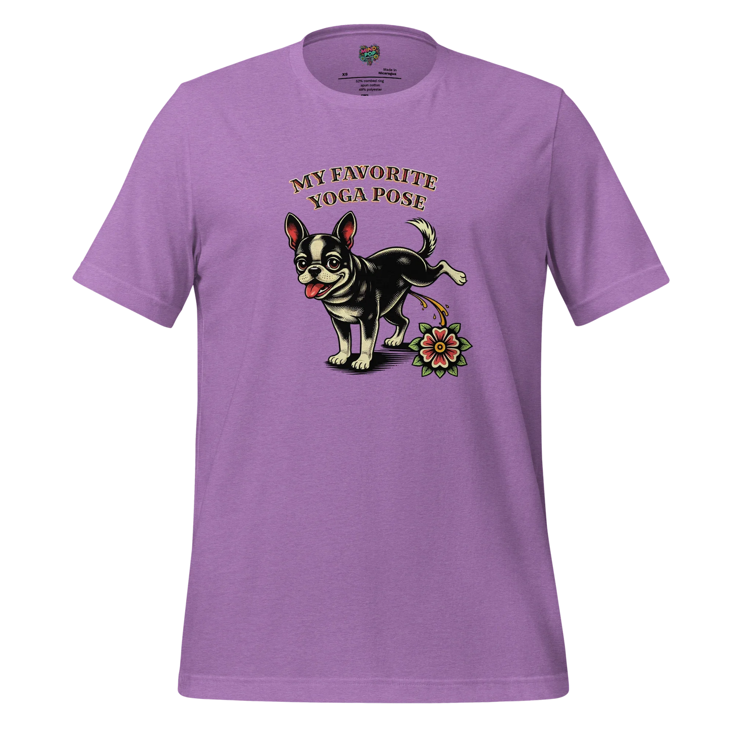 My Favorite Yoga Pose is Three-Legged Dog Shirt Heather Team Purple