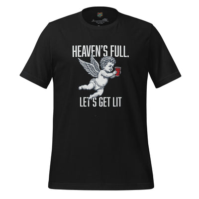 Heaven’s Full Let’s Get Lit — Party Angel Tee Vintage Black