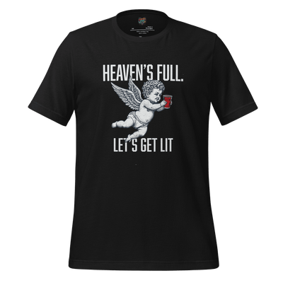 Heaven’s Full Let’s Get Lit — Party Angel Tee Vintage Black