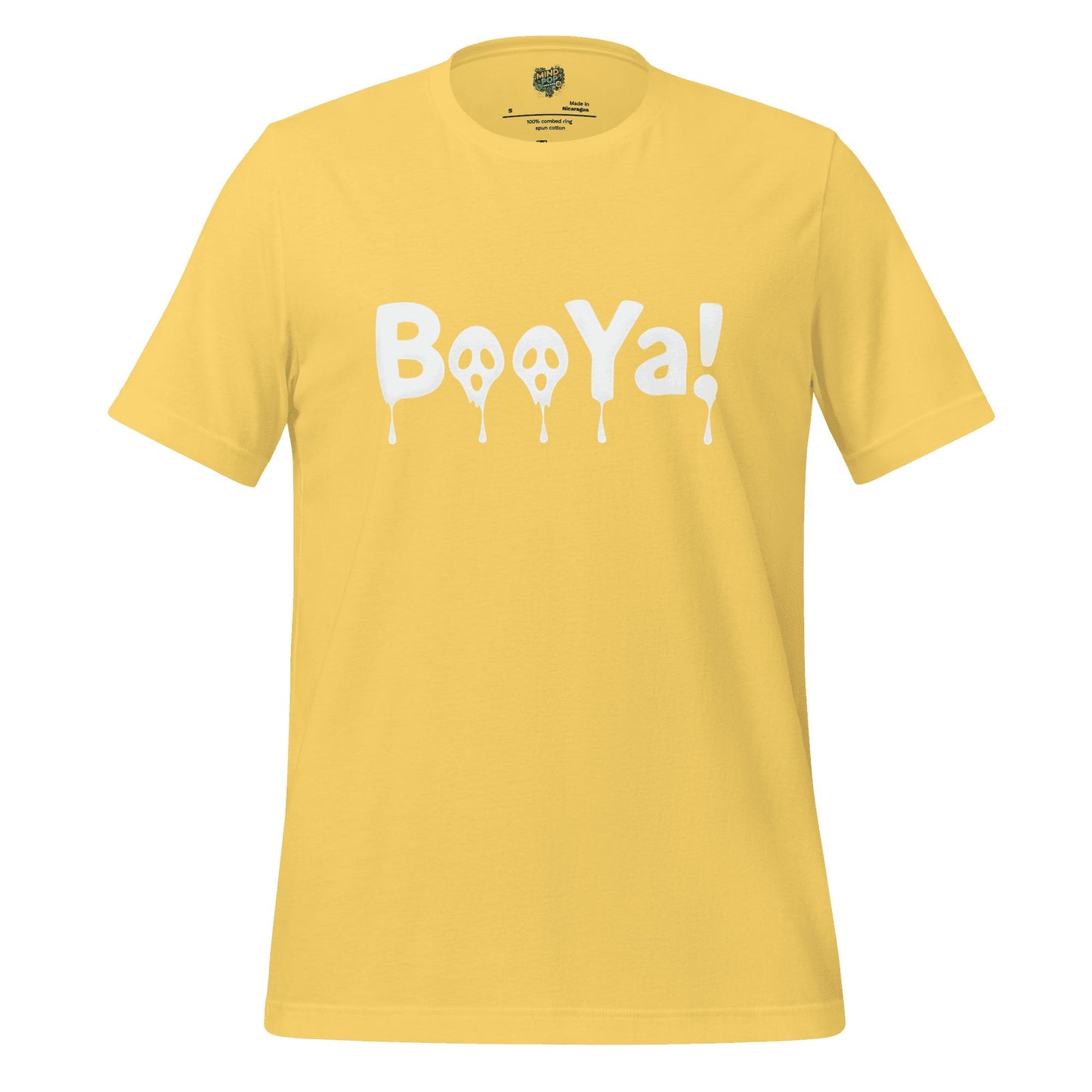 BooYa Ghost Shirt — Retro 90s Halloween Tee Yellow