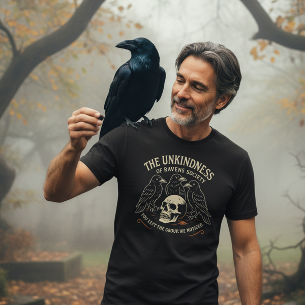 "The Unkindness Raven Cult" gothic bird graphic tee