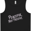 PEACEFUL, NOT PASSIVE Womens Yoga Organic Rib Tank black