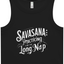 Practicing for the long Nap Womens Yoga Organic Ribbed Cropped Tank black