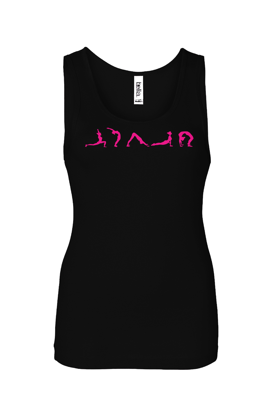 Yoga Pose Silhouette Ribbed Tank – Long Fitted Studio to Street Top black