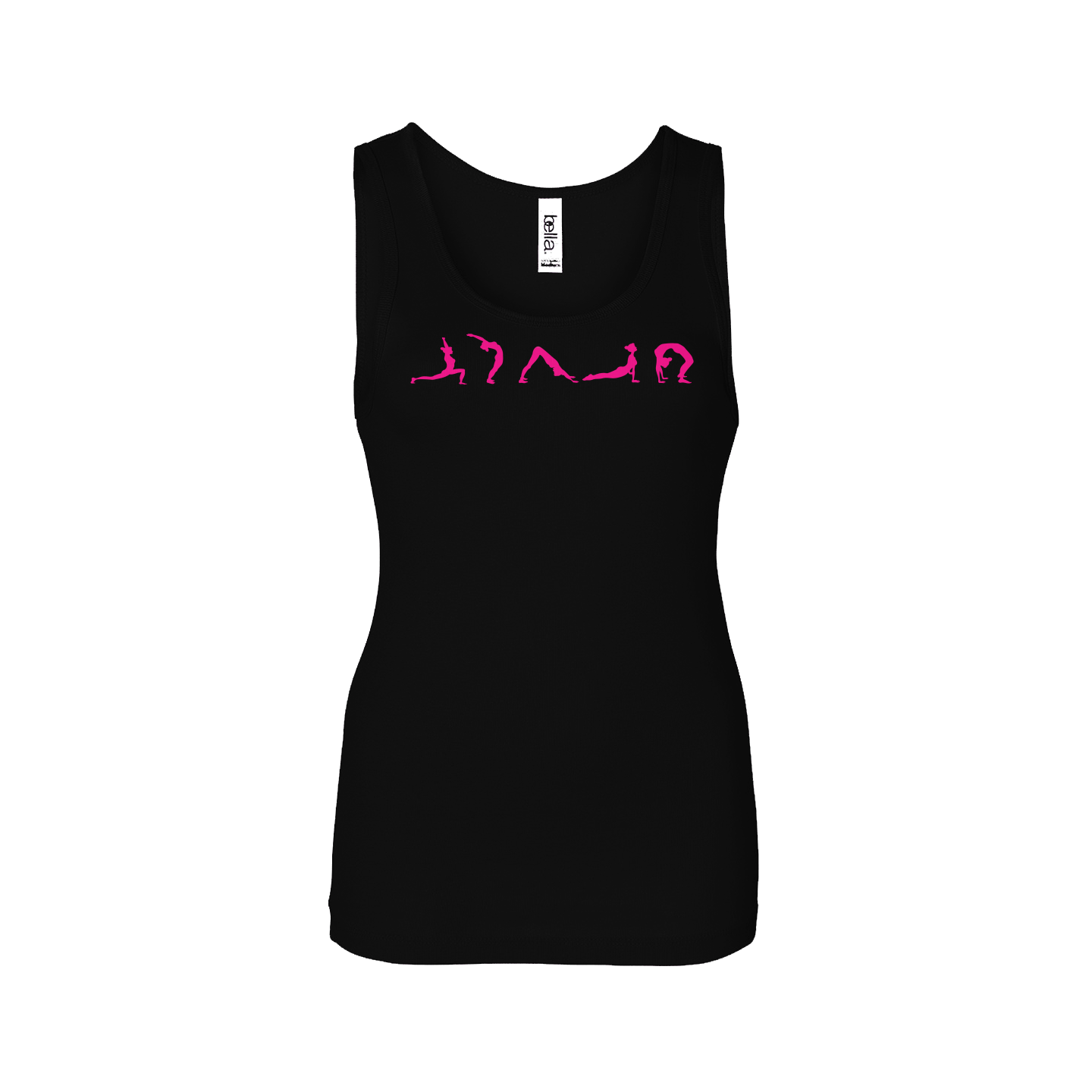 Yoga Pose Silhouette Long Fitted Studio Tank