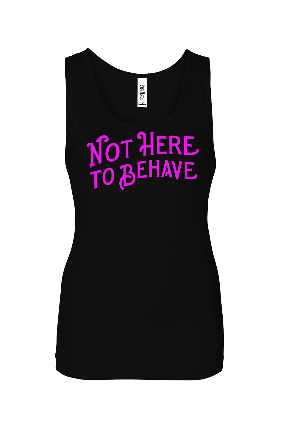 Not Here to Behave Ribbed Yoga Tank black