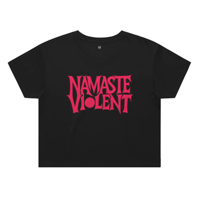 Namaste Violent Crop Shirt, Punk Yoga Tee, Rock St
