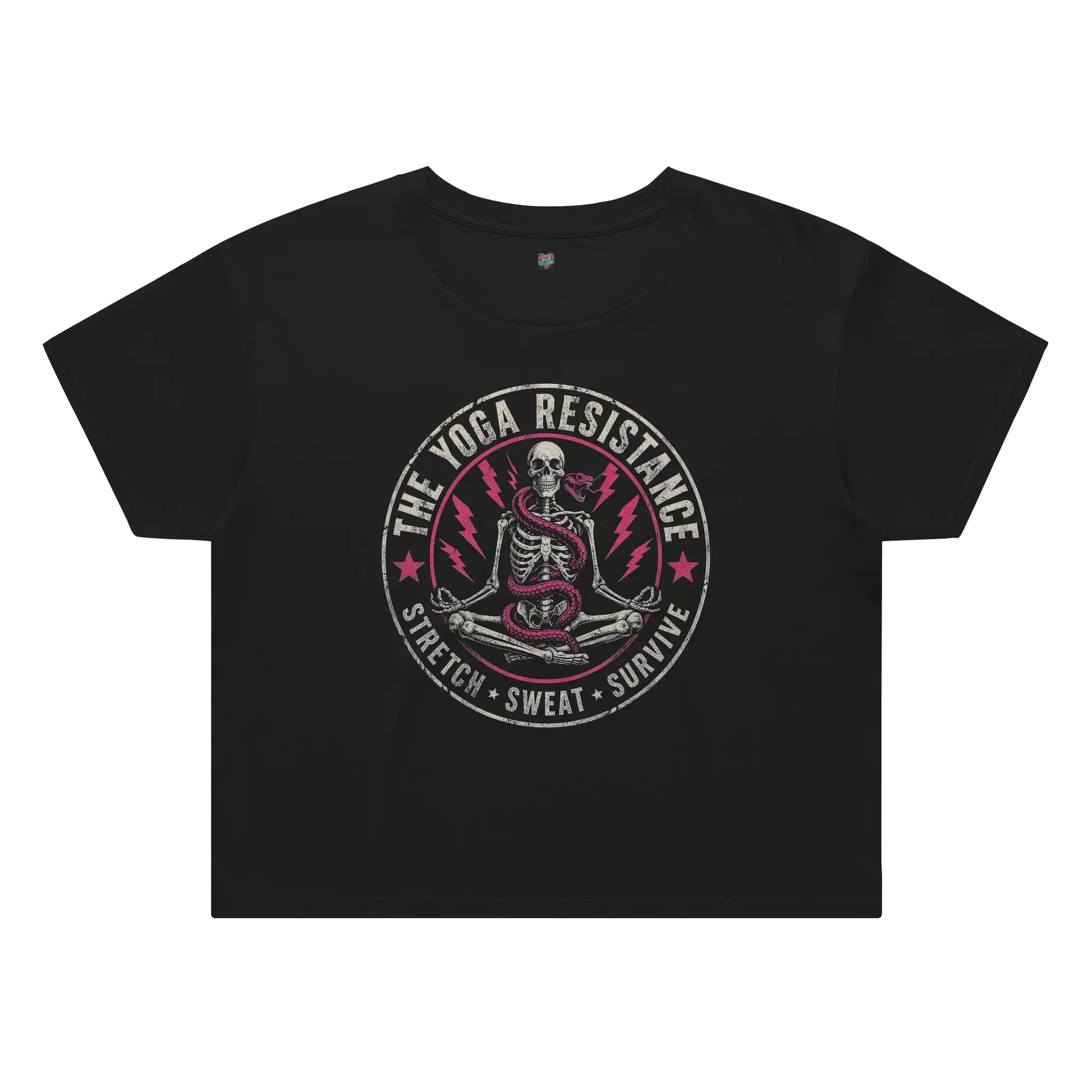 Yoga Resistance Crop Shirt, Boxy Yoga Tee, Snake Meditation Top