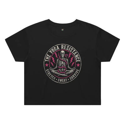 Yoga Resistance Crop Shirt, Boxy Yoga Tee, Snake Meditation Top