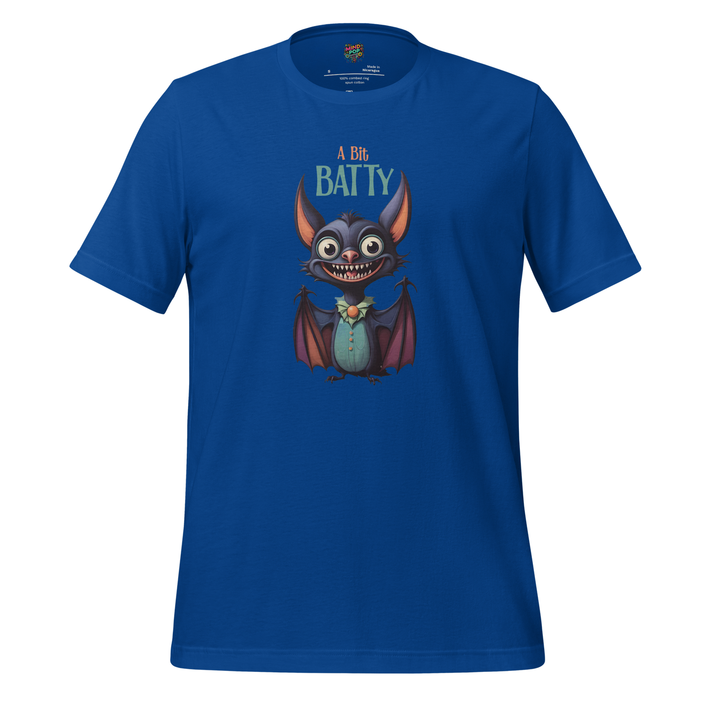 A Bit Batty Graphic Tee — Cute Goth Bat Shirt True Royal