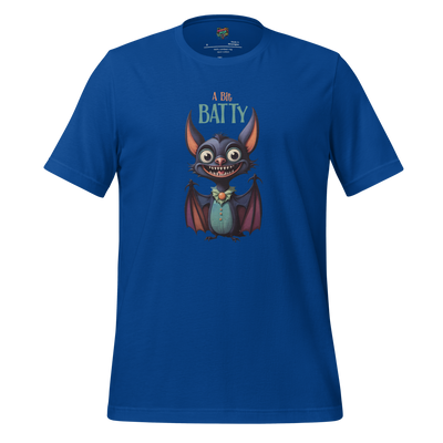 A Bit Batty Graphic Tee — Cute Goth Bat Shirt True Royal