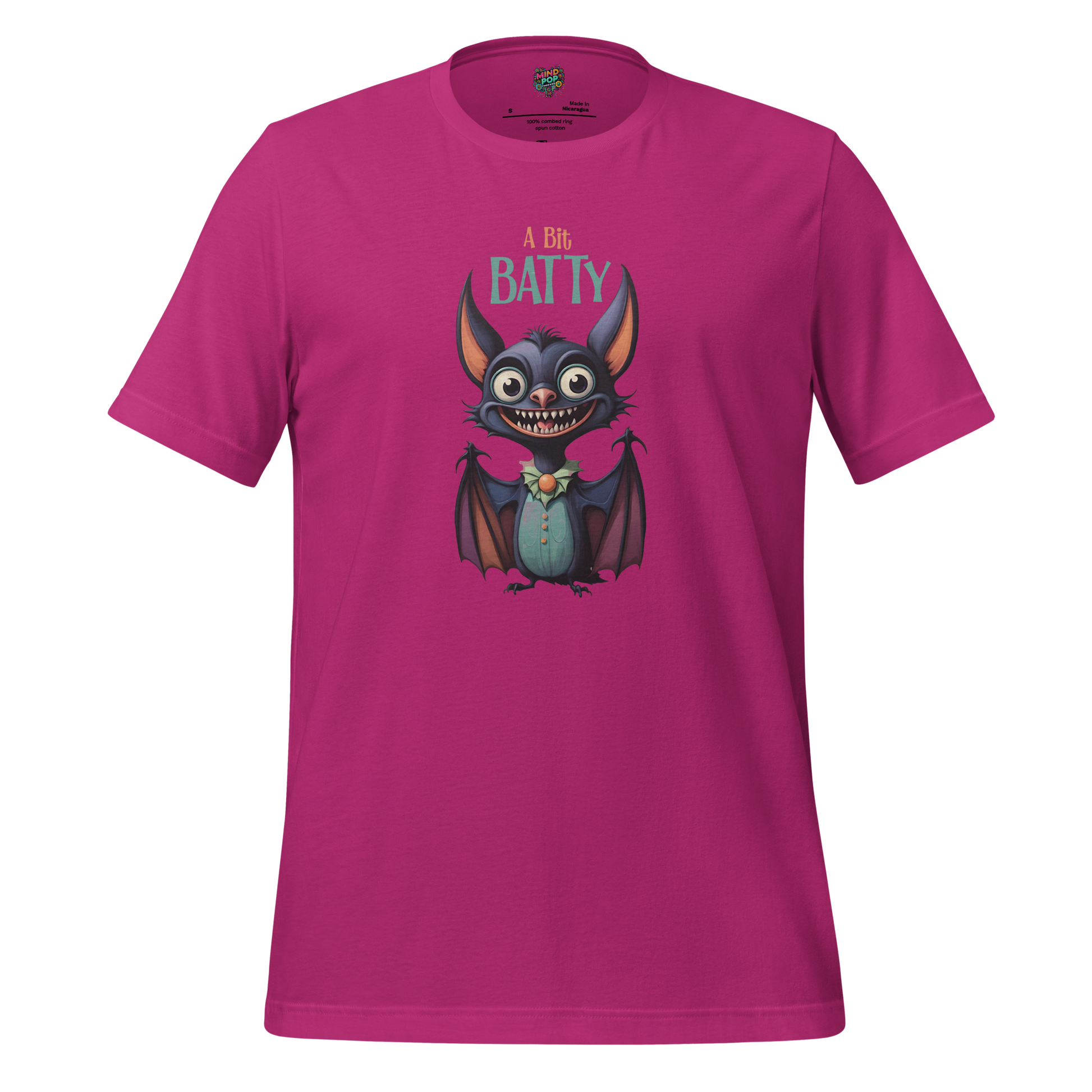 A Bit Batty Graphic Tee — Cute Goth Bat Shirt Berry