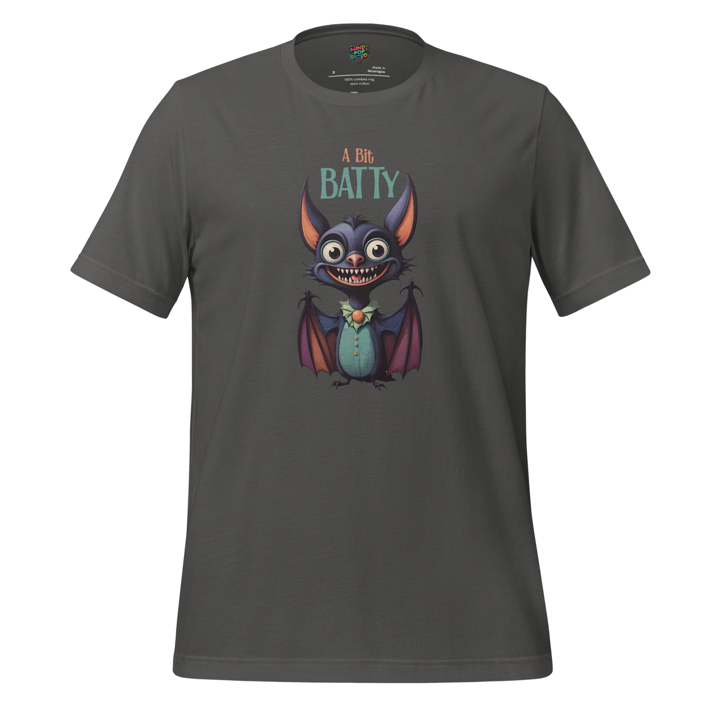 A Bit Batty Graphic Tee — Cute Goth Bat Shirt Asphalt