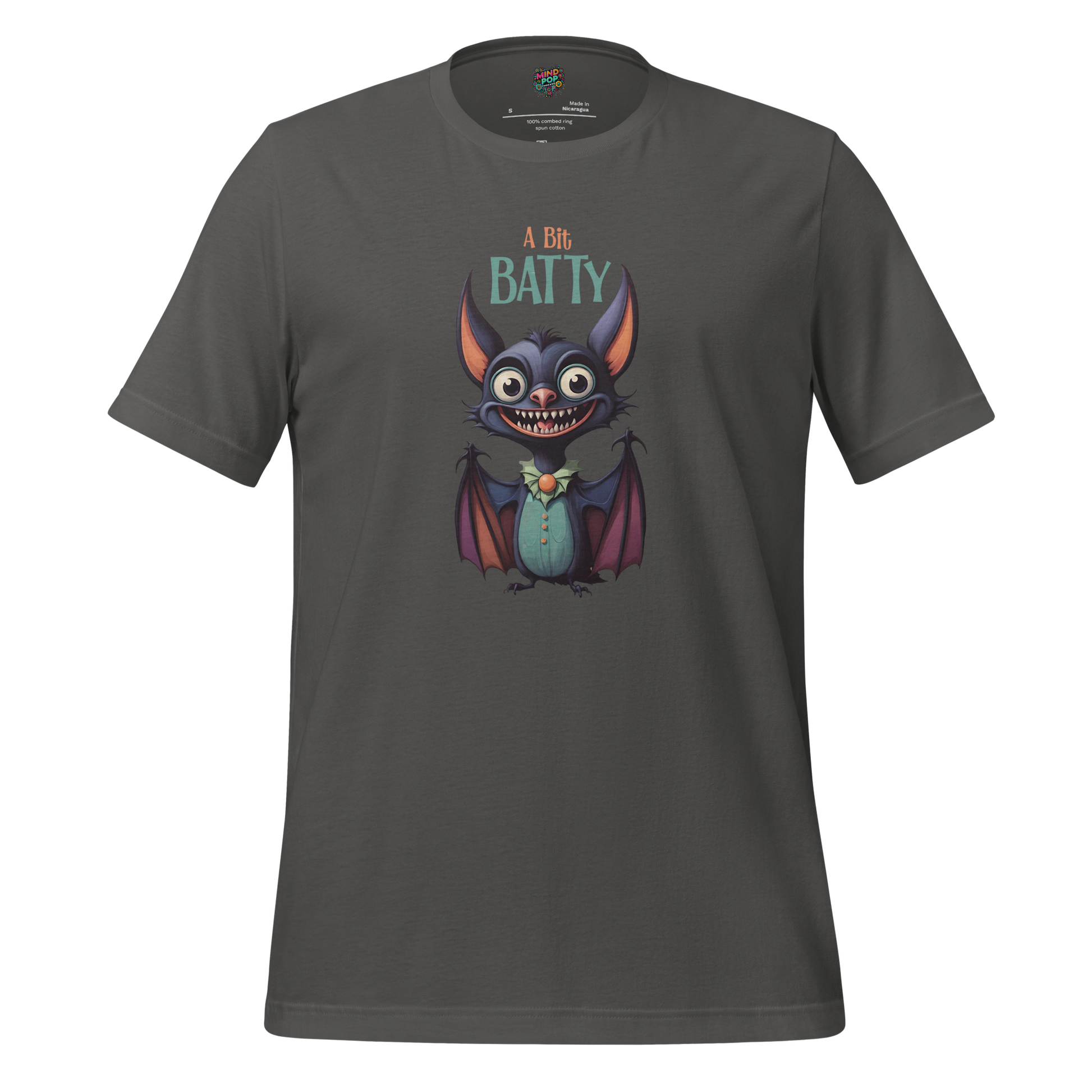 A Bit Batty Graphic Tee — Cute Goth Bat Shirt Asphalt