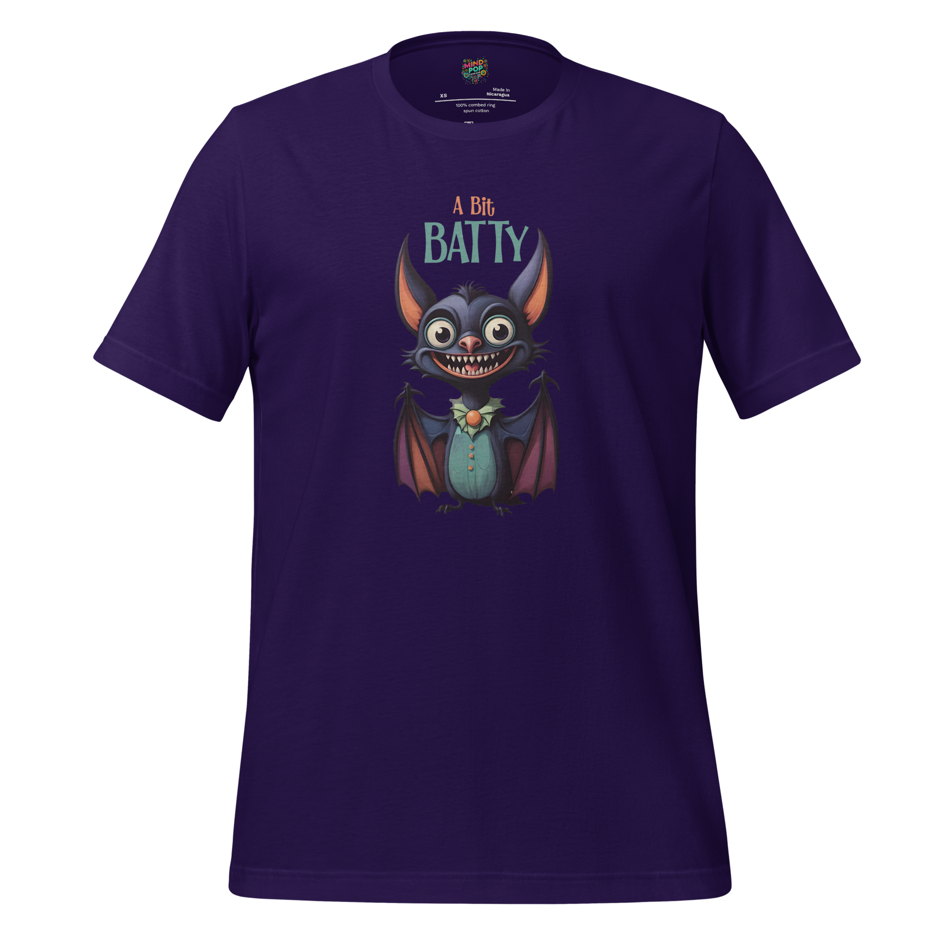A Bit Batty Graphic Tee — Cute Goth Bat Shirt Team Purple