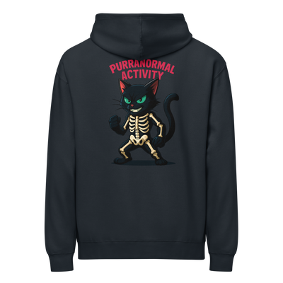 Anime Skeleton Cat Purranormal Activity Cotton Hoodie Navy Blazer