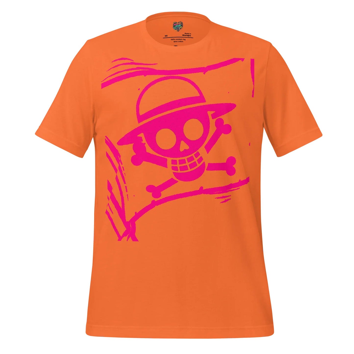 Anime Jolly Roger Tee — Pirate Flag Graphic Orange