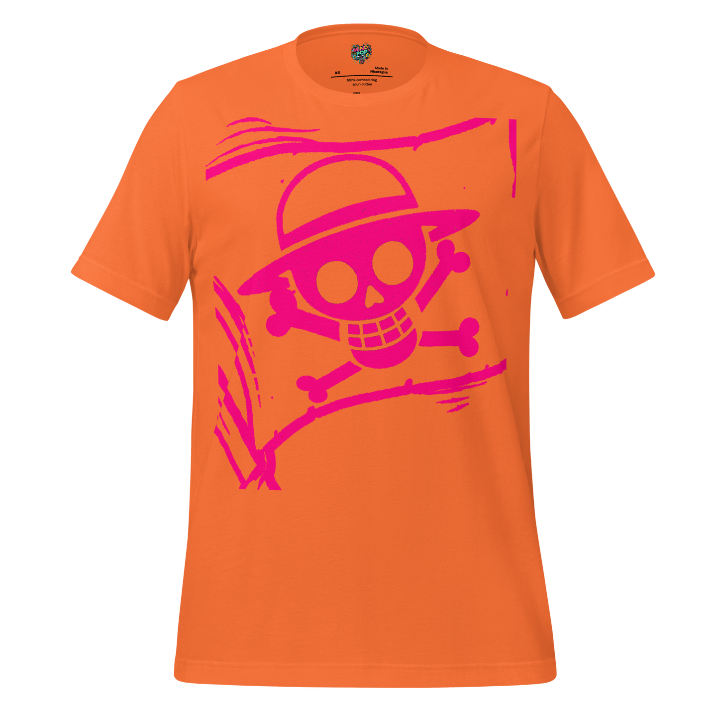 Anime Jolly Roger Tee — Pirate Flag Graphic Orange