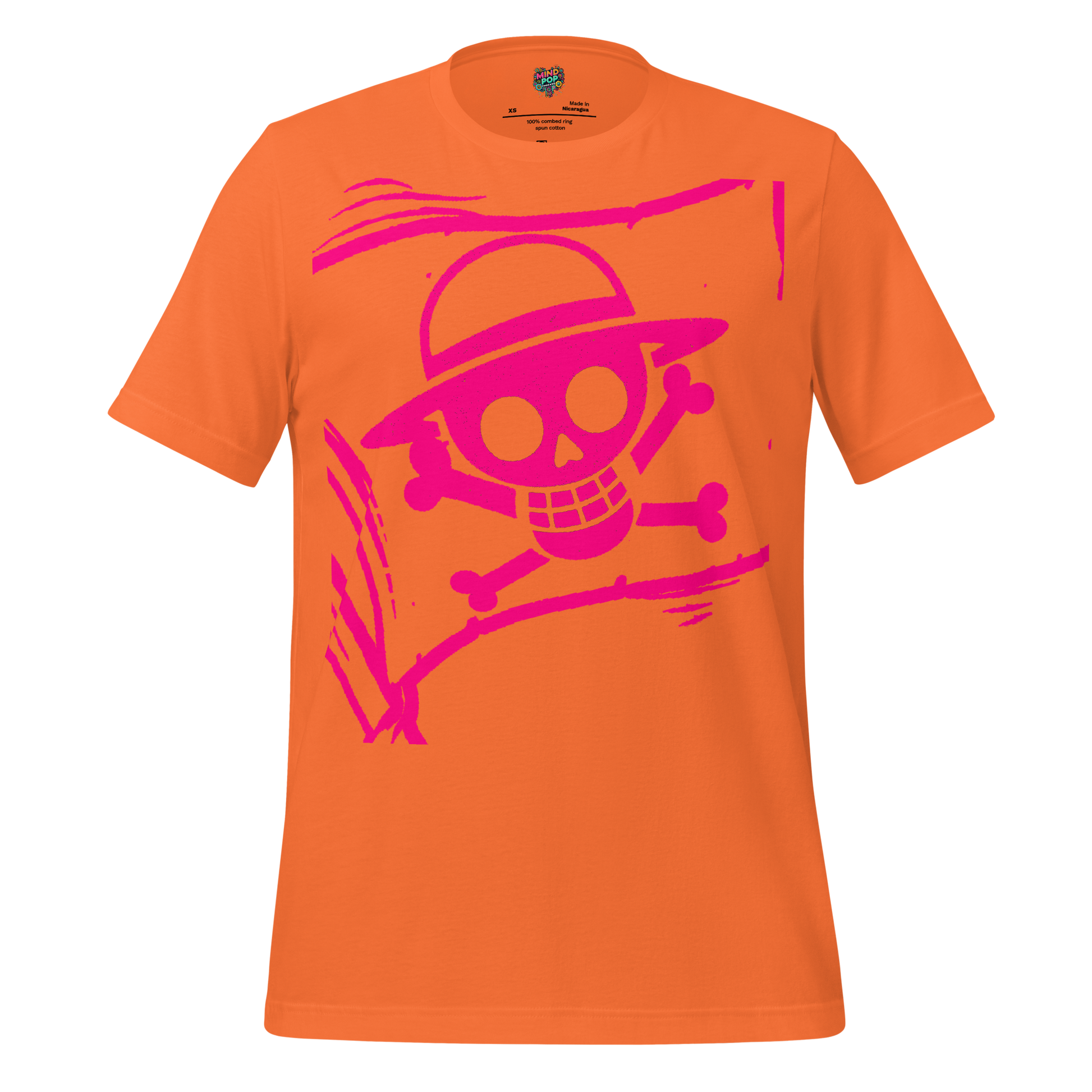 Anime Jolly Roger Tee — Pirate Flag Graphic Orange