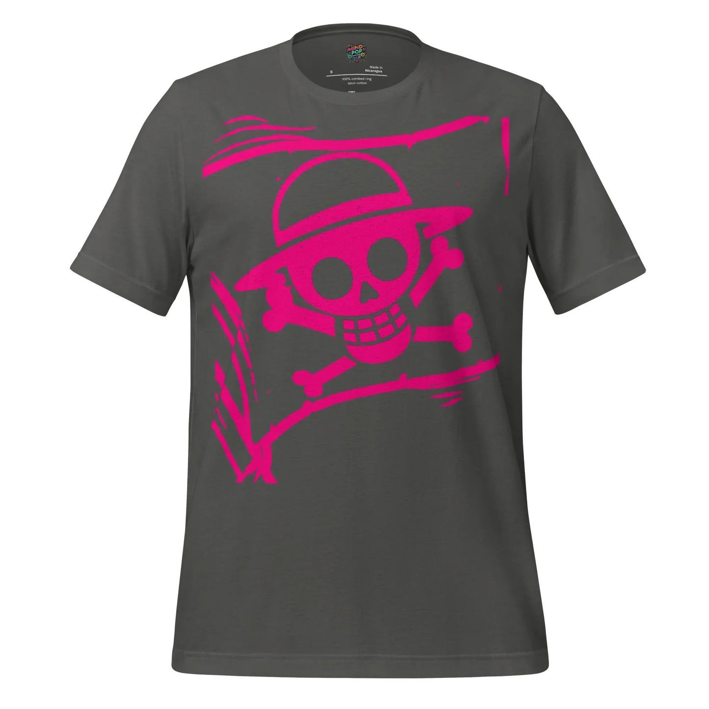 Anime Jolly Roger Tee — Pirate Flag Graphic Asphalt